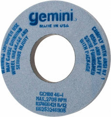 Norton - 12" Diam x 5" Hole x 1" Thick, I Hardness, 46 Grit Surface Grinding Wheel - Aluminum Oxide, Type 1, Coarse Grade, 2,705 Max RPM, No Recess - A1 Tooling