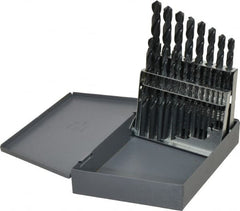 Chicago-Latrobe - 1/16 to 3/8", 118° Point, Oxide Finish, High Speed Steel Jobber Length Drill Bit Set - A1 Tooling