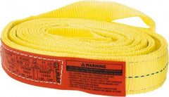 Lift-All - 12' Long x 2" Wide, 6,400 Lb Vertical Capacity, 2 Ply, Polyester Web Sling - 5,000 Lb Choker Capacity, Yellow - A1 Tooling