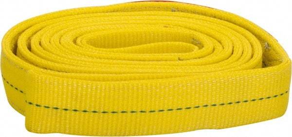 Lift-All - 12' Long x 2" Wide, 6,400 Lb Vertical Capacity, 2 Ply, Polyester Web Sling - 5,000 Lb Choker Capacity, Yellow - A1 Tooling