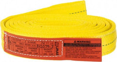 Lift-All - 14' Long x 2" Wide, 6,400 Lb Vertical Capacity, 2 Ply, Polyester Web Sling - 5,000 Lb Choker Capacity, Yellow - A1 Tooling