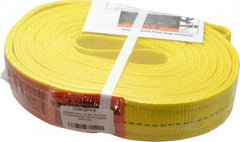 Lift-All - 16' Long x 2" Wide, 6,400 Lb Vertical Capacity, 2 Ply, Polyester Web Sling - 5,000 Lb Choker Capacity, Yellow - A1 Tooling