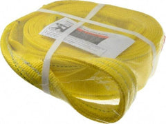 Lift-All - 12' Long x 3" Wide, 8,600 Lb Vertical Capacity, 2 Ply, Polyester Web Sling - 6,900 Lb Choker Capacity, Yellow - A1 Tooling