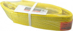 Lift-All - 4' Long x 3" Wide, 8,600 Lb Vertical Capacity, 2 Ply, Polyester Web Sling - 6,900 Lb Choker Capacity, Yellow - A1 Tooling