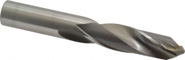 CJT - 5/8" 135° Spiral Flute Carbide-Tipped Screw Machine Drill Bit - Bright Finish, Right Hand Cut, 2-3/4" Flute Length, 4-1/4" OAL, Faceted Split Point, Straight Shank - A1 Tooling