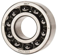 SKF - 15mm Bore Diam, 35mm OD, Open Self Aligning Radial Ball Bearing - 14mm Wide, 2 Rows, Round Bore, 459 Lb Static Capacity, 1,960 Lb Dynamic Capacity - A1 Tooling