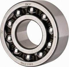 SKF - 17mm Bore Diam, 40mm OD, Open Self Aligning Radial Ball Bearing - 16mm Wide, 2 Rows, Round Bore, 573 Lb Static Capacity, 2,380 Lb Dynamic Capacity - A1 Tooling