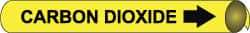 NMC - Pipe Marker with Carbon Dioxide Legend and Arrow Graphic - 10 to 10" Pipe Outside Diam, Black on Yellow - A1 Tooling