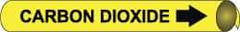 NMC - Pipe Marker with Carbon Dioxide Legend and Arrow Graphic - 10 to 10" Pipe Outside Diam, Black on Yellow - A1 Tooling