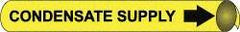 NMC - Pipe Marker with Condensate Supply Legend and Arrow Graphic - 10 to 10" Pipe Outside Diam, Black on Yellow - A1 Tooling