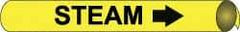 NMC - Pipe Marker with Steam Legend and Arrow Graphic - 10 to 10" Pipe Outside Diam, Black on Yellow - A1 Tooling