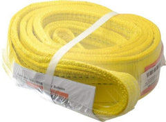 Lift-All - 8' Long x 3" Wide, 8,600 Lb Vertical Capacity, 2 Ply, Polyester Web Sling - 6,900 Lb Choker Capacity, Yellow - A1 Tooling