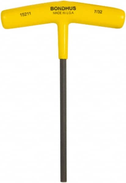 Bondhus - 1/8" Hex, T-Handle Cushion Grip, Hex Key - 6" OAL, Protanium High Torque Steel, Inch System of Measurement - A1 Tooling