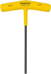 Bondhus - 3/16" Hex, T-Handle Cushion Grip, Hex Key - 6" OAL, Protanium High Torque Steel, Inch System of Measurement - A1 Tooling