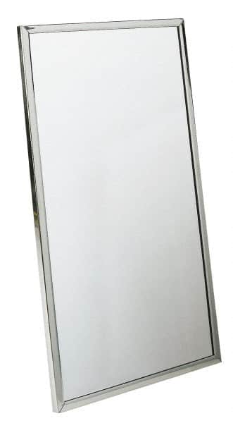 Bradley - 24 Inch Wide x 36 Inch High, Theft Resistant Rectangular Glass Washroom Mirror - Stainless Steel Frame - A1 Tooling