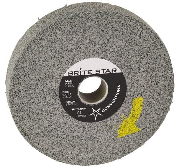 Brite Star - 12" Diam, 2" Face Width, 5" Center Hole, Fine Grade, Silicon Carbide Deburring Wheel - Convolute, Hard Density 8 Grade, 2,100 RPM - A1 Tooling