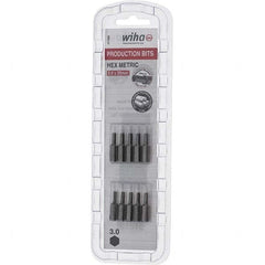 Wiha - 3mm Hex Screwdriver Bit - 1/4" Drive, 1" OAL - A1 Tooling