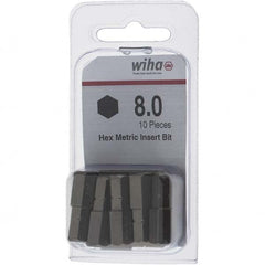 Wiha - 8mm Hex Screwdriver Bit - 1/4" Drive, 1" OAL - A1 Tooling