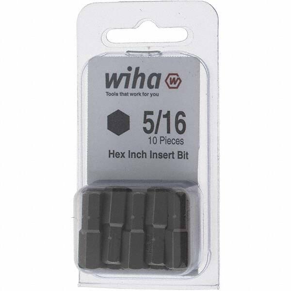 Wiha - 0.312" Hex Screwdriver Bit - 1/4" Drive, 1" OAL - A1 Tooling