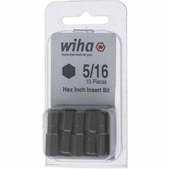 Wiha - 0.312" Hex Screwdriver Bit - 1/4" Drive, 1" OAL - A1 Tooling