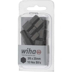 Wiha - 3/8" Hex Screwdriver Bit - 1/4" Drive, 1" OAL - A1 Tooling