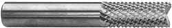 Accupro - 1/4" Diam, 1" LOC, Fishtail Point End, Solid Carbide Diamond Pattern Router Bit - Right Hand Cut, 3" OAL, 1/4" Shank Diam, Use on Fiberglass - A1 Tooling