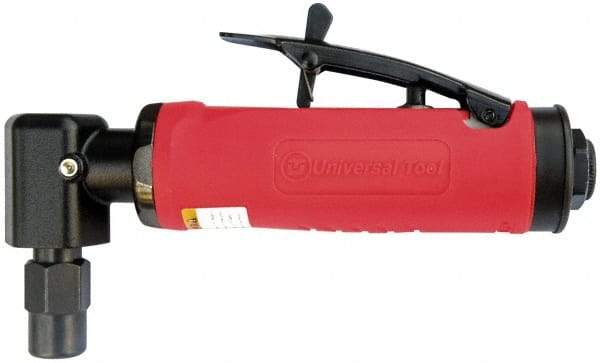 Universal Tool - 1/4" Collet, Angle Handle, Angle Air Die Grinder - 12,000 RPM, Rear Exhaust, 16 CFM, 0.45 hp, 90 psi, 1/4 NPT - A1 Tooling