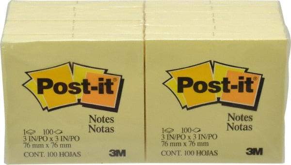 3M - 100 Sheet, 3 x 3", Note Pad/Writing Pad/Notebook - Yellow - A1 Tooling