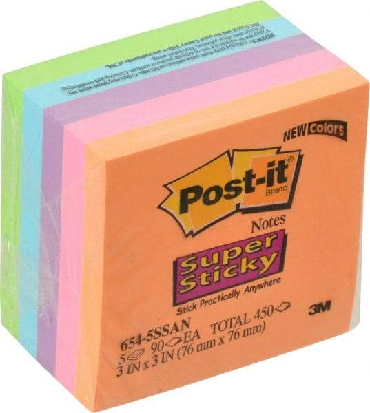 3M - 90 Sheet, 3 x 3", Note Pad/Writing Pad/Notebook - Neon Colors - A1 Tooling