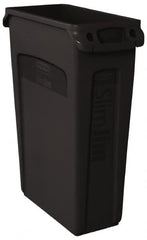 Rubbermaid - 23 Gal Black Rectangle Trash Can - Polyethylene, 30" High x 22" Long x 11" Wide - A1 Tooling