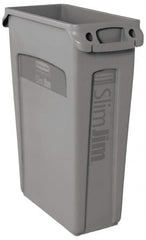 Rubbermaid - 23 Gal Gray Rectangle Trash Can - Polyethylene, 30" High x 22" Long x 11" Wide - A1 Tooling