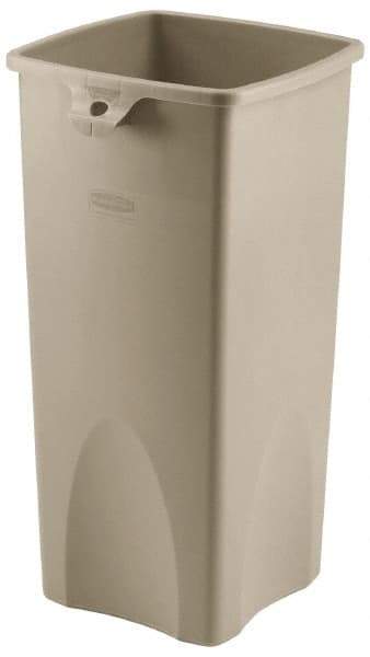 Rubbermaid - 23 Gal Beige Square Trash Can - Polyethylene, 30.9" High x 16-1/2" Long x 15-1/2" Wide - A1 Tooling