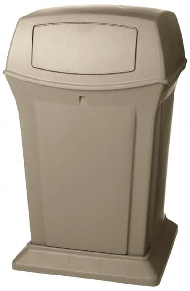 Rubbermaid - 45 Gal Beige Square Trash Can - Polyethylene, 41-1/2" High x 24-7/8" Long x 24-7/8" Wide - A1 Tooling