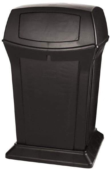 Rubbermaid - 45 Gal Black Square Trash Can - Polyethylene, 41-1/2" High x 24-7/8" Long x 24-7/8" Wide - A1 Tooling