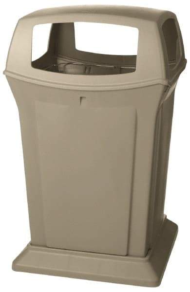 Rubbermaid - 45 Gal Beige Square Trash Can - Polyethylene, 41-1/2" High x 24-7/8" Long x 24-7/8" Wide - A1 Tooling