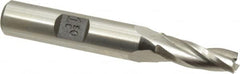 Made in USA - 1.5° Taper Angle per Side, 1/4" Small End Diam, 3/4" LOC, High Speed Steel 3 Flute Tapered Square End Mill - 2-7/8" OAL, 3/8" Shank Diam, Spiral Flute - A1 Tooling