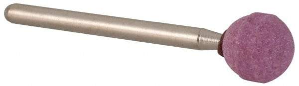 Made in USA - 3/8" Head Diam x 3/8" Thickness, B122, Ball End, Aluminum Oxide Mounted Point - Medium Grade - A1 Tooling