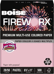 Boise - 8-1/2" x 11" Pink Colored Copy Paper - Use with Laser Printers, Copiers, Plain Paper Fax Machines, Multifunction Machines - A1 Tooling