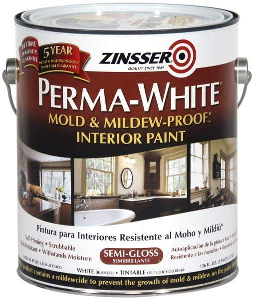 Zinsser - 1 Gal White Semi Gloss Finish Latex Paint - 400 Sq Ft per Gal, Interior/Exterior, <50 gL VOC Compliance - A1 Tooling