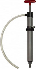 Value Collection - 19/32" Outlet, PVC Hand Operated Drum Pump - 8 oz per Stroke, 22" OAL, For Most Liquid Chemicals - A1 Tooling