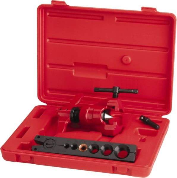 Value Collection - 3/16 to 5/8" Pipe Capacity, Flaring Tool Kit - 6 Pieces, Cuts Copper - A1 Tooling