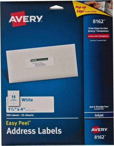 AVERY - 4" Long, White Paper Shipping Label - For Inkjet Printers - A1 Tooling