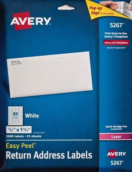 AVERY - 1-3/4" Long, White Paper Shipping Label - For Laser Printers - A1 Tooling