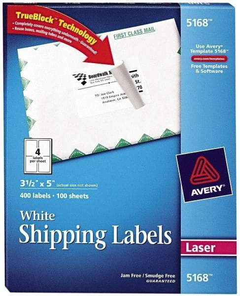 AVERY - 5" Long, White Paper Shipping Label - For Laser Printers - A1 Tooling