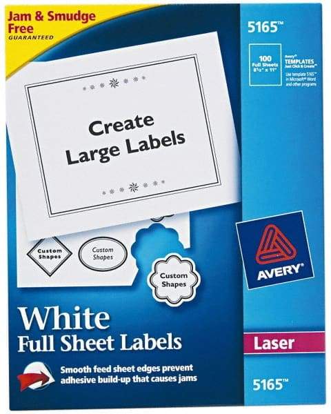 AVERY - 11" Long, White Paper Shipping Label - For Laser Printers - A1 Tooling