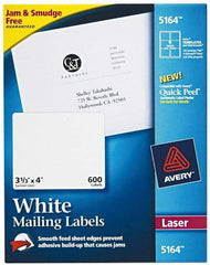 AVERY - 4" Long, White Paper Shipping Label - For Laser Printers - A1 Tooling