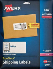 AVERY - 2" Wide x 4" Long, White Paper Shipping Label - For Laser Printers - A1 Tooling