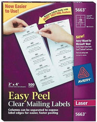 AVERY - 2" Wide x 4" Long, Clear Shipping Label - For Laser Printers - A1 Tooling