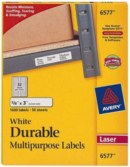 AVERY - 3" Long, White Paper Name Badge Labels - For Laser Printers - A1 Tooling