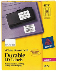 AVERY - 1-3/4" Long, White Paper Name Badge Labels - For Laser/Inkjet Printers - A1 Tooling